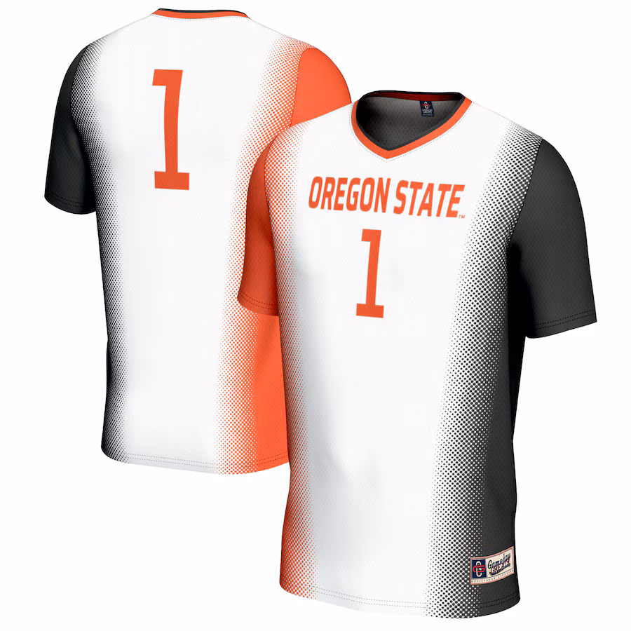 #1 Oregon State Beavers GameDay Greats Unisex Women's Soccer Fashion Jersey - White - Puhuasuan