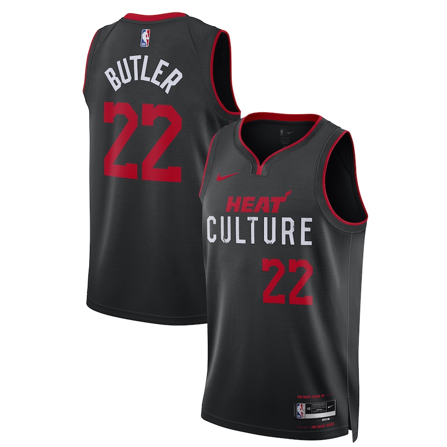 Unisex Miami Heat Jimmy Butler Nike Black 2023/24 Swingman Jersey - City Edition - Puhuasuan