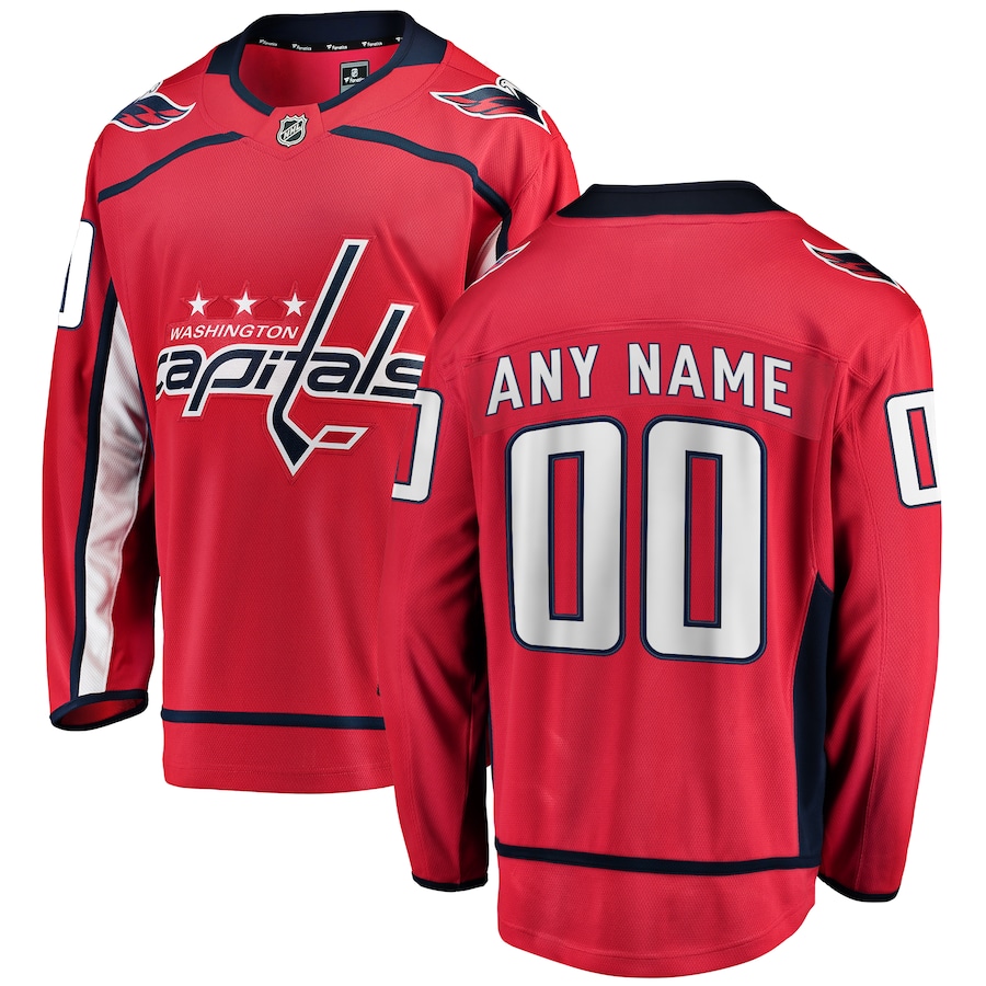 Men's Washington Capitals Fanatics Red Home Breakaway Custom Jersey - Puhuasuan