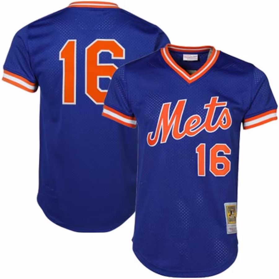 Men's New York Mets Dwight Gooden Mitchell & Ness Royal Cooperstown Mesh Batting Practice Jersey - Puhuasuan