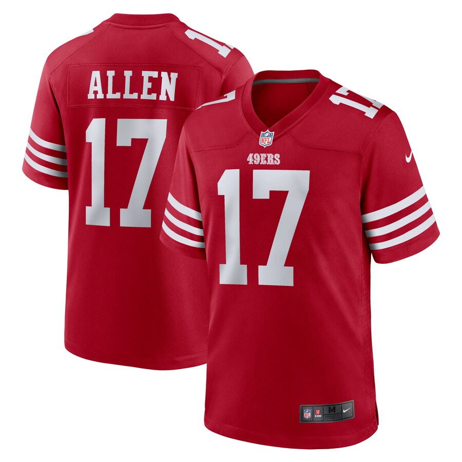 Men's San Francisco 49ers Brandon Allen Nike  Scarlet  Game Jersey - Puhuasuan