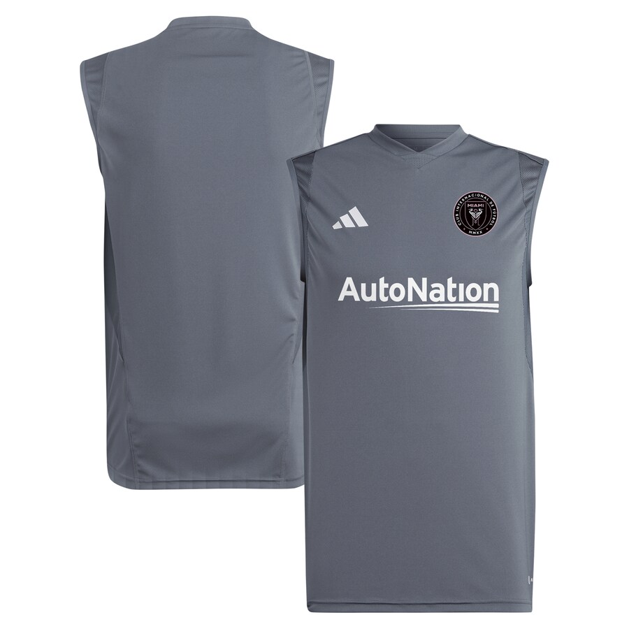Men's Inter Miami CF adidas Gray 2024 Sleeveless Training Jersey - Puhuasuan