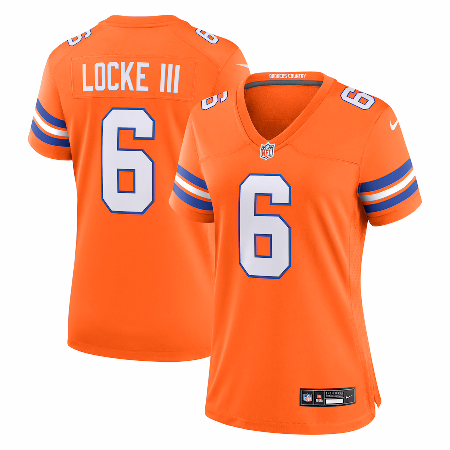 Women's Denver Broncos P.J. Locke III Nike Orange Mile High Collection 1977 Throwback Player Game Jersey - Puhuasuan
