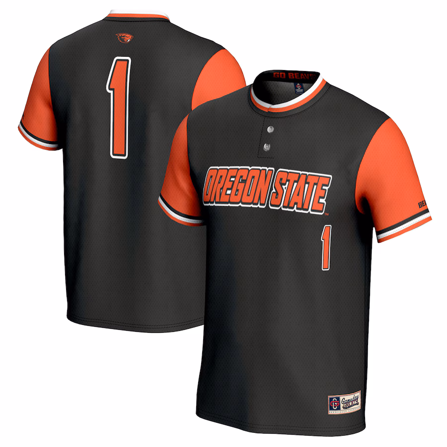 Youth GameDay Greats #1 Black Oregon State Beavers Softball Fashion Jersey - Puhuasuan
