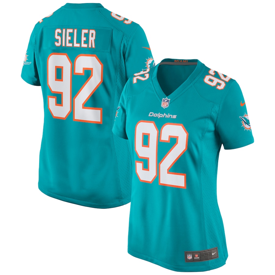 Women's Miami Dolphins Zach Sieler Nike Aqua Game Jersey - Puhuasuan