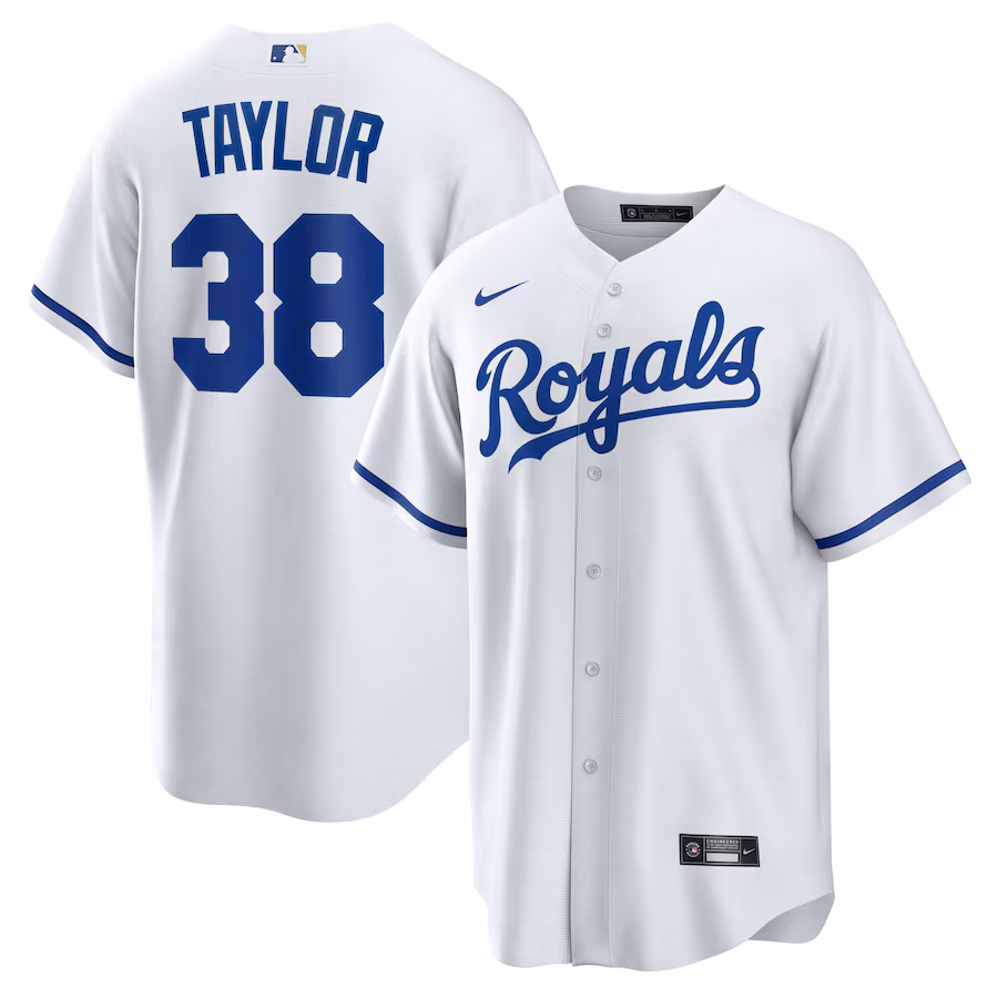 Men's Kansas City Royals Josh Taylor Nike White Home Replica Player Jersey - Puhuasuan
