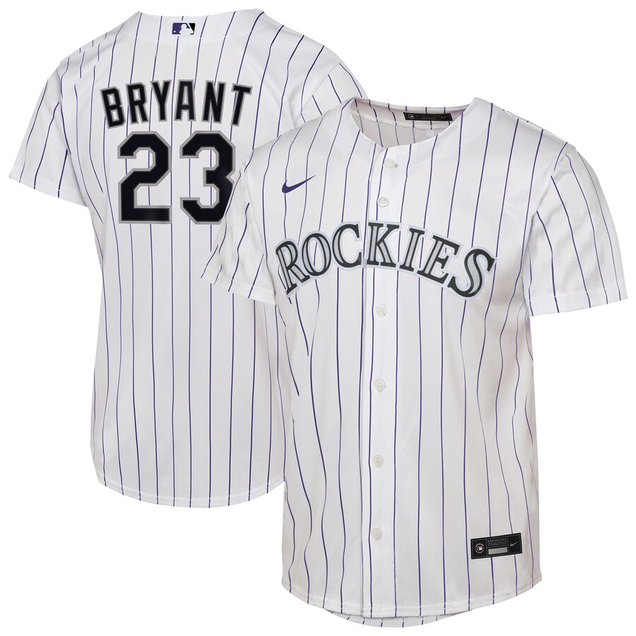 Youth Colorado Rockies Kris Bryant Nike White Home Replica Player Jersey - Puhuasuan