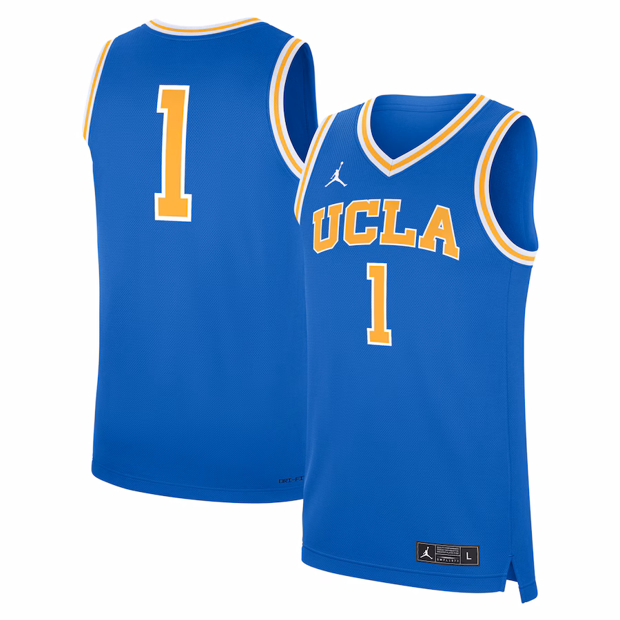 Men's Jordan Brand Blue UCLA Bruins Road Replica Basketball Jersey - Puhuasuan