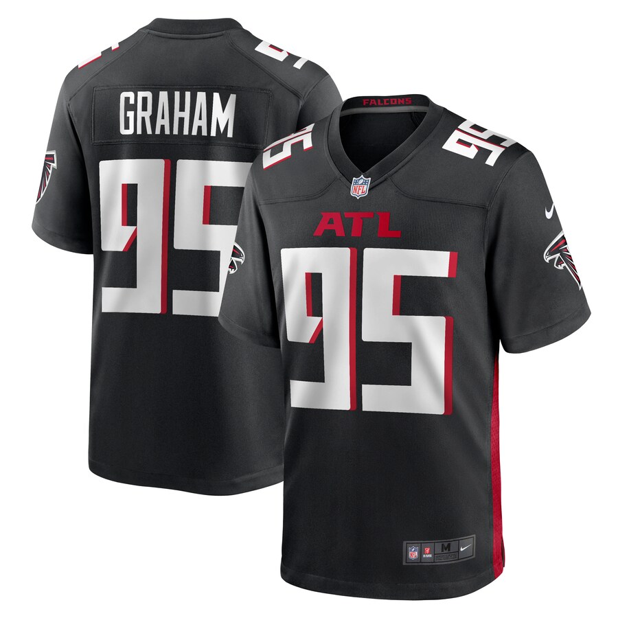 Men's Atlanta Falcons Ta'Quon Graham Nike Black Game Jersey - Puhuasuan