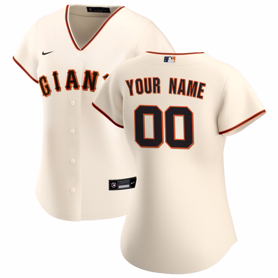 Women's San Francisco Giants Nike Cream Home Replica Custom Jersey - Puhuasuan