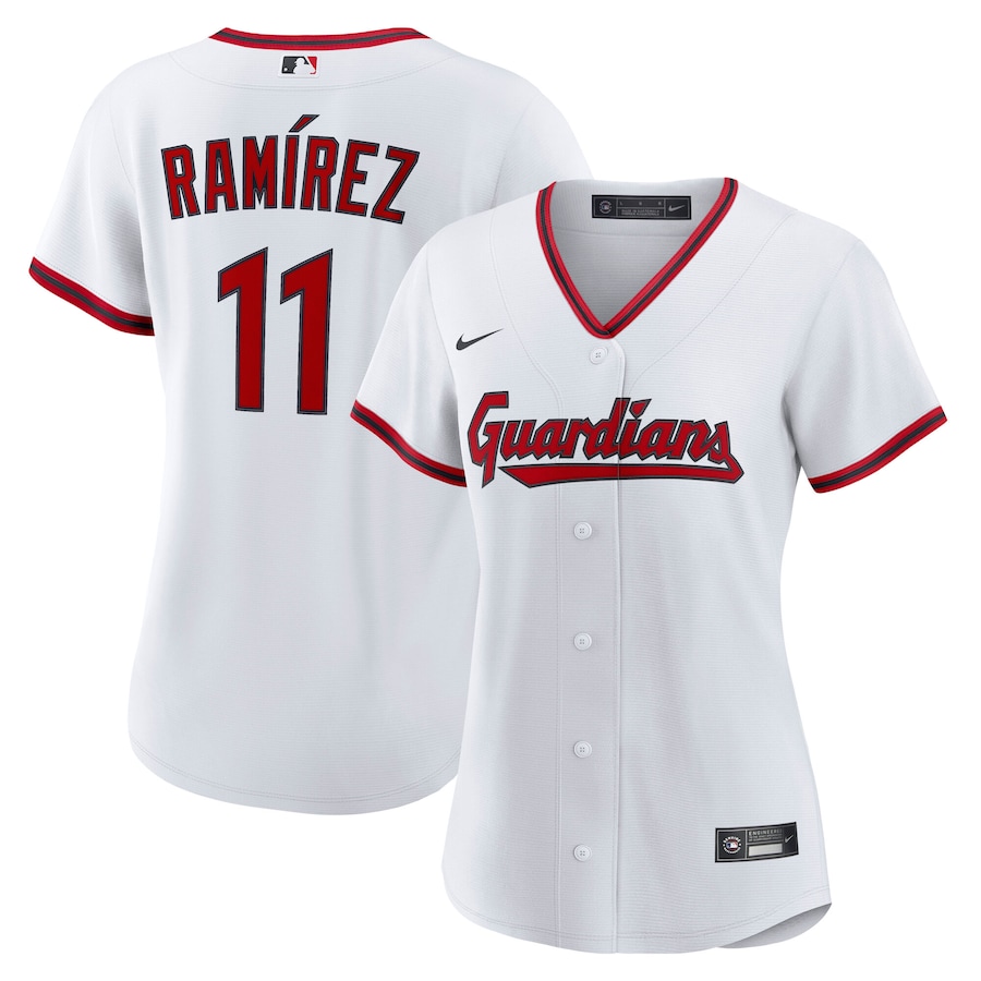Women's  Cleveland Guardians Jose Ramirez Nike White Home Replica 2.0 Player Jersey - Puhuasuan