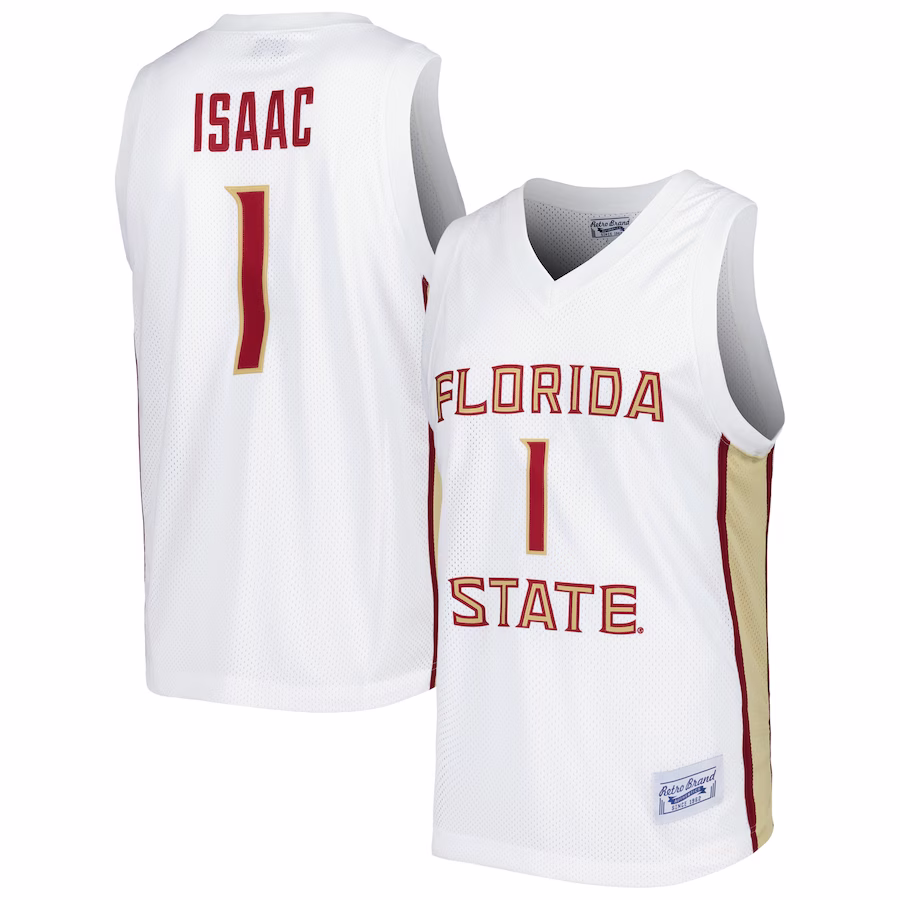 Jonathan Isaac Florida State Seminoles Original Retro Brand Alumni Commemorative Replica Basketball Jersey - White - Puhuasuan
