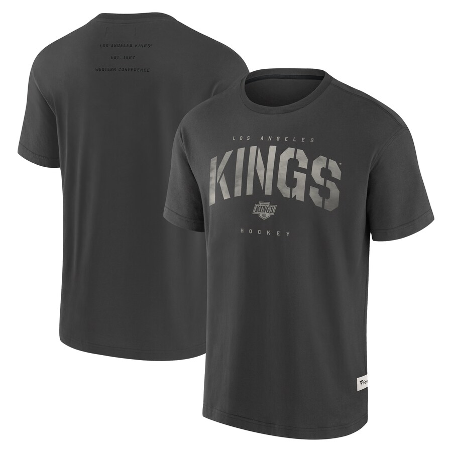 Men's Los Angeles Kings Fanatics Charcoal Elements Weathered Tonal Future Ground T-Shirt - Puhuasuan