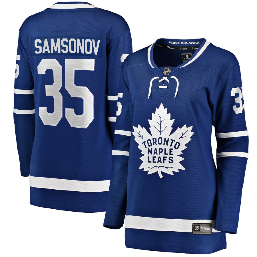 Women's Toronto Maple Leafs Ilya Samsonov Fanatics Blue Home Breakaway Player Jersey - Puhuasuan