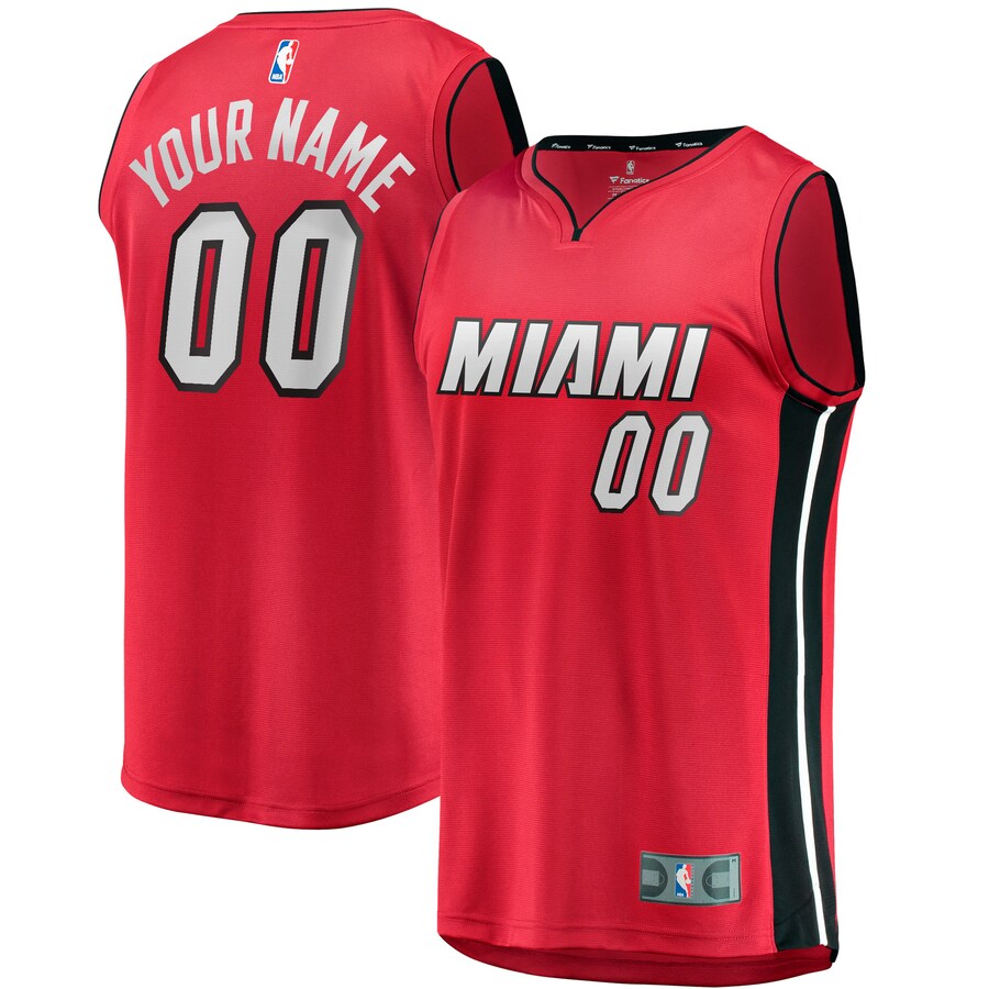Men's Miami Heat Fanatics Red Fast Break Custom Jersey - Statement Edition - Puhuasuan