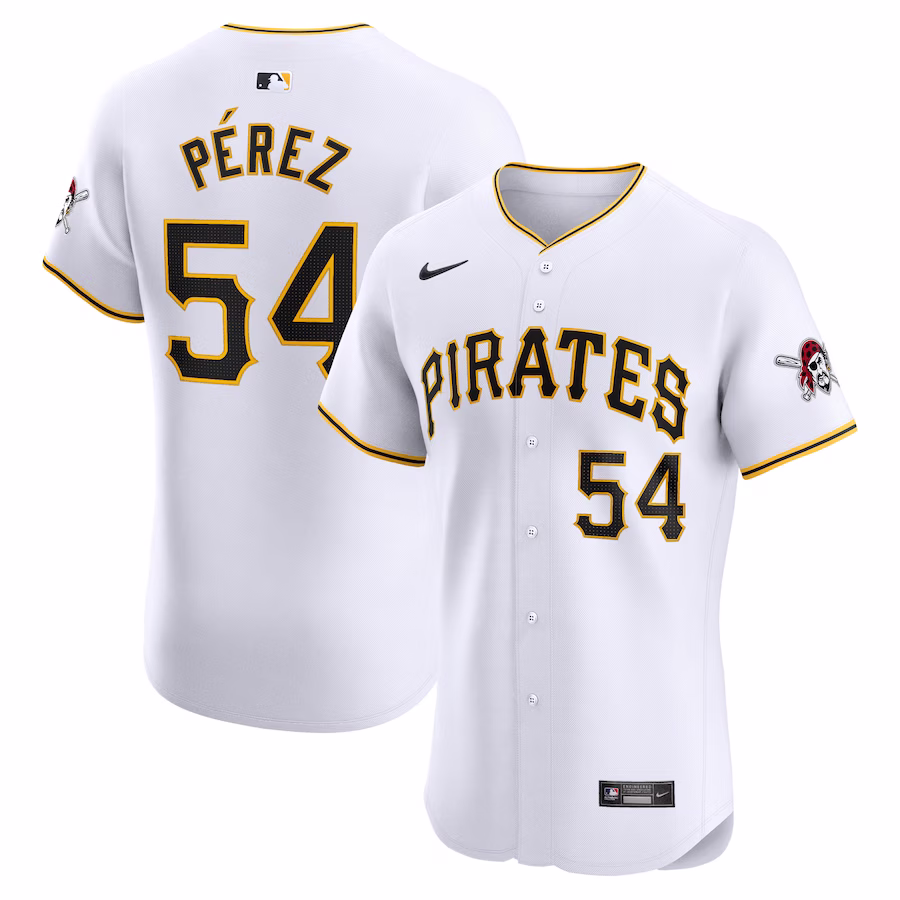 Men's Pittsburgh Pirates Martin Perez Nike White Home Elite Player Jersey - Puhuasuan
