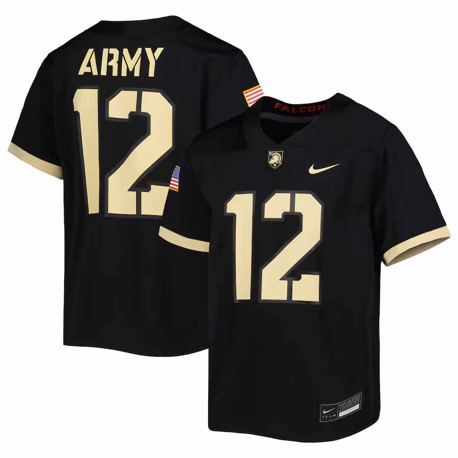 #12 Army Black Knights Nike Youth 1st Armored Division Old Ironsides Untouchable Football Jersey - Black - Puhuasuan