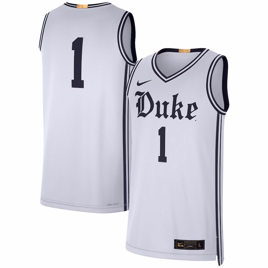 #1 Duke Blue Devils Nike Limited Authentic Jersey - White - Puhuasuan