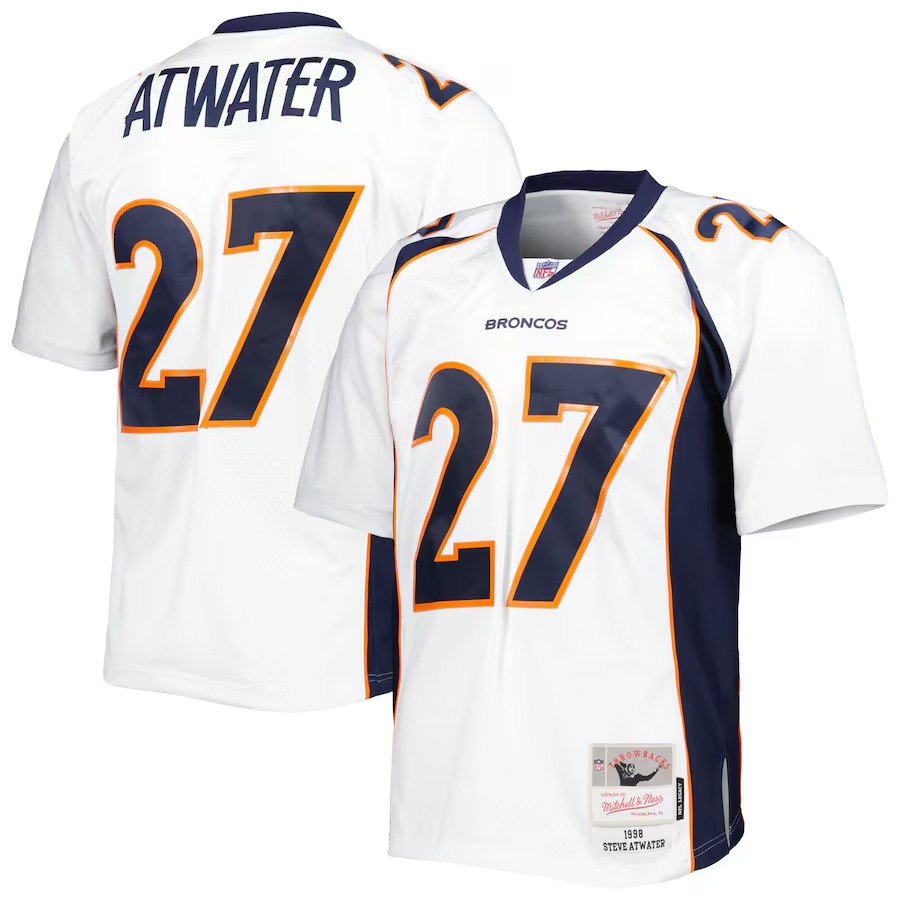 Men's Denver Broncos Steve Atwater Mitchell & Ness White Legacy Replica Jersey - Puhuasuan