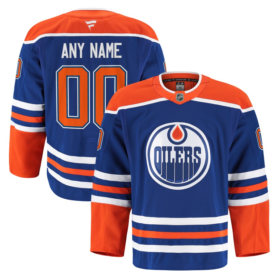 Men's Edmonton Oilers Fanatics Royal Home Authentic Pro Custom Jersey - Puhuasuan