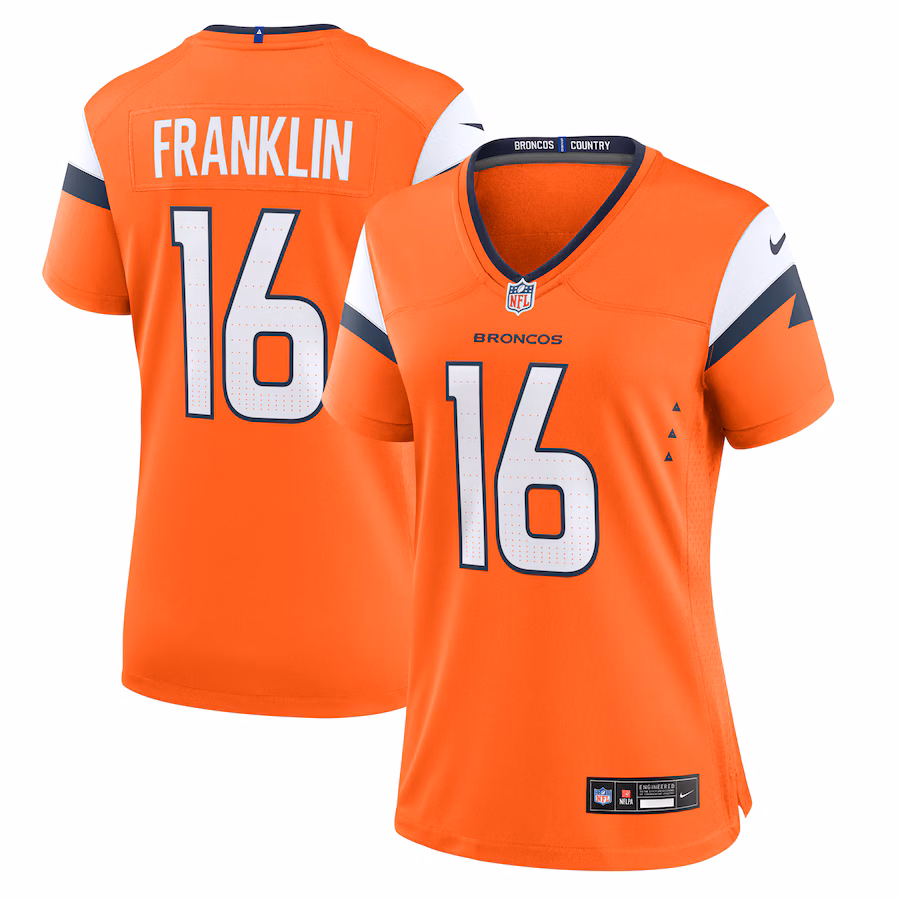 Women's Denver Broncos Troy Franklin Nike Orange Team Game Jersey - Puhuasuan