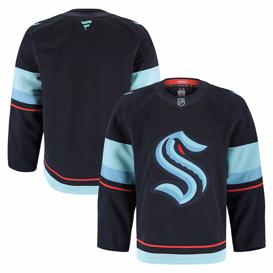 Men's Seattle Kraken Fanatics Deep Sea Blue Home Authentic Pro Jersey - Puhuasuan
