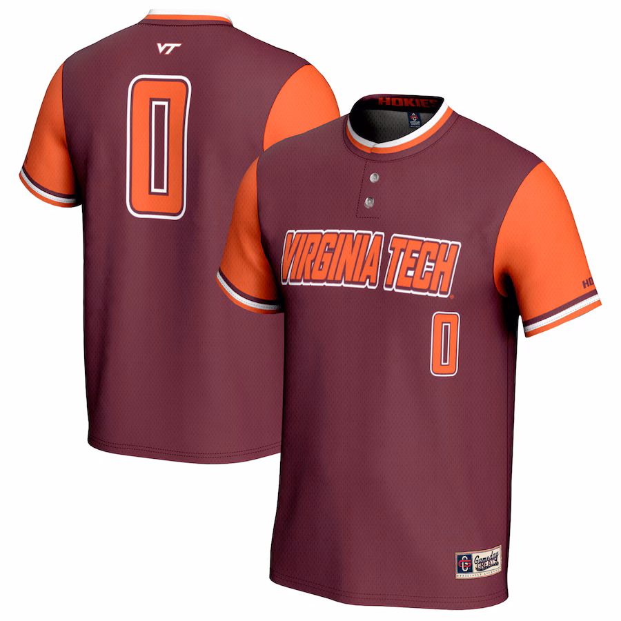 Unisex GameDay Greats #0 Maroon Virginia Tech Hokies Softball Fashion Jersey - Puhuasuan