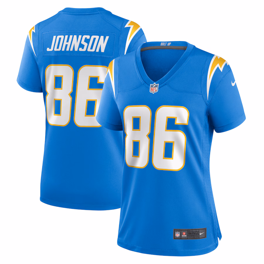 Women's Los Angeles Chargers Cornelius Johnson Nike  Powder Blue  Game Jersey - Puhuasuan