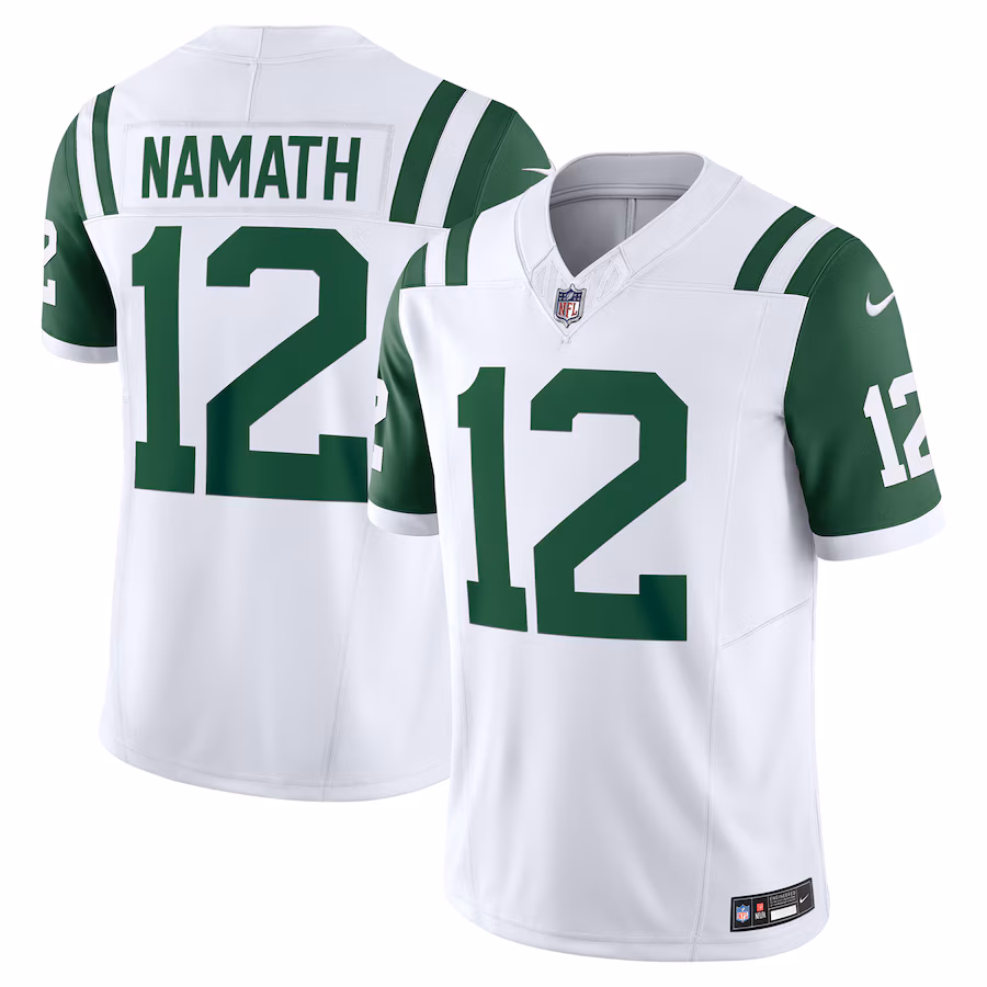 Men's New York Jets Joe Namath Nike White Classic Alternate Vapor F.U.S.E. Retired Player Limited Jersey - Puhuasuan