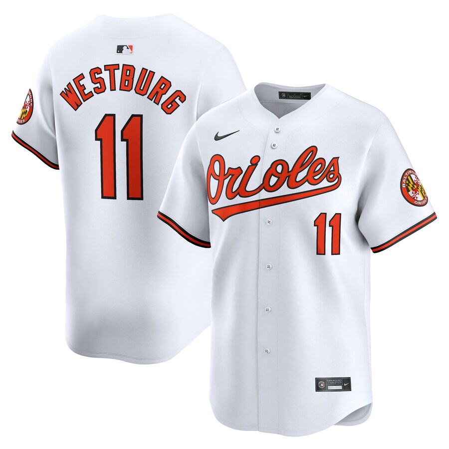 Men's Baltimore Orioles Jordan Westburg Nike White Home Limited Player Jersey - Puhuasuan