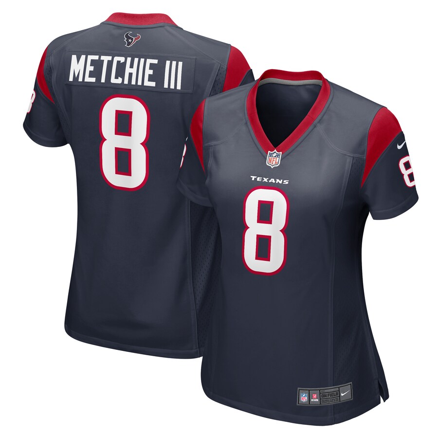 Women's Houston Texans John Metchie III Nike Navy Game Player Jersey - Puhuasuan