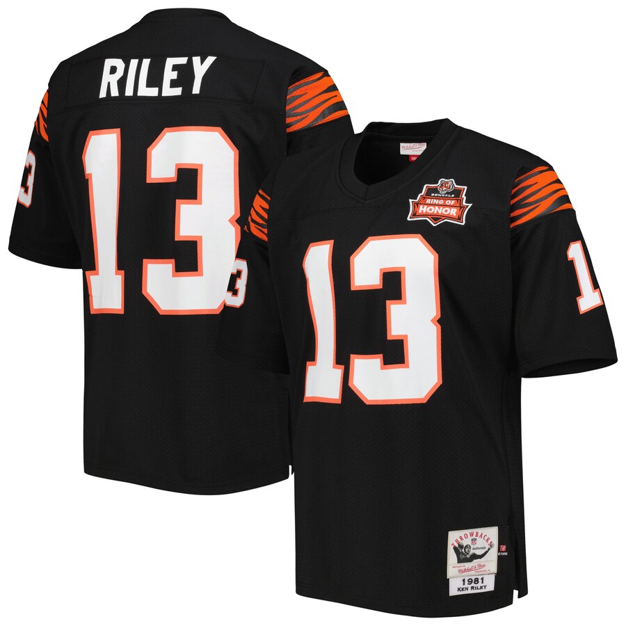 Men's Cincinnati Bengals 1981 Ken Riley Mitchell & Ness Black Authentic Throwback Retired Player Jersey - Puhuasuan
