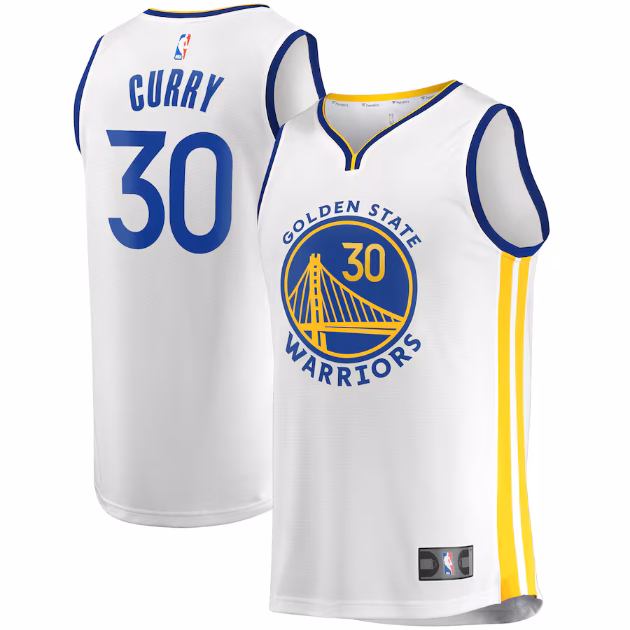 Men's Golden State Warriors Stephen Curry Fanatics White 2022/23 Fast Break Replica Player Jersey - Association Edition - Puhuasuan