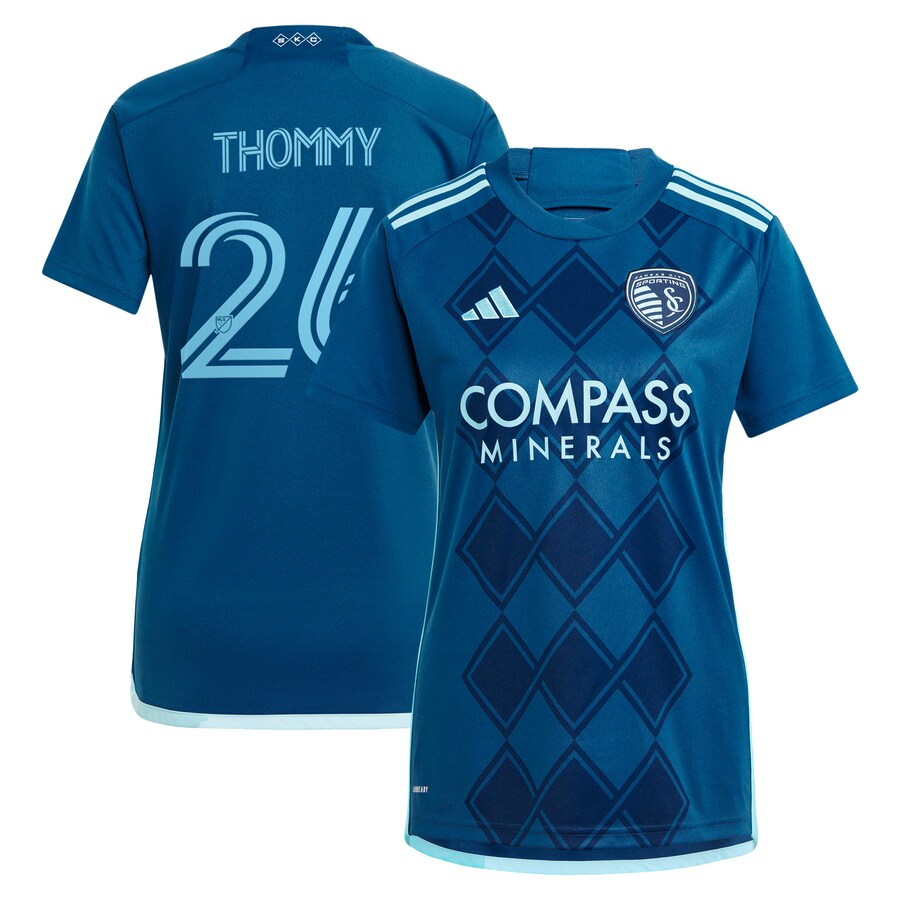 Women's Sporting Kansas City Erik Thommy adidas Navy 2024 Diamonds Our Forever Replica Player Jersey - Puhuasuan