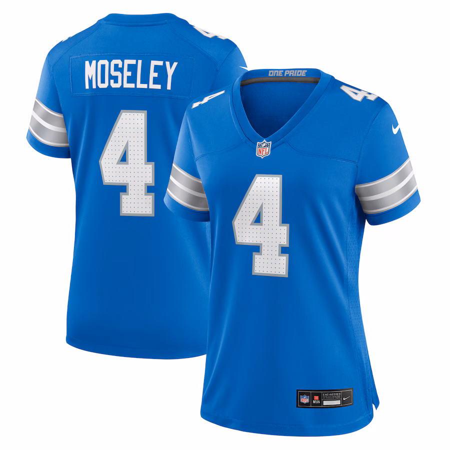 Women's Detroit Lions Emmanuel Moseley Nike Blue Team Game Jersey - Puhuasuan