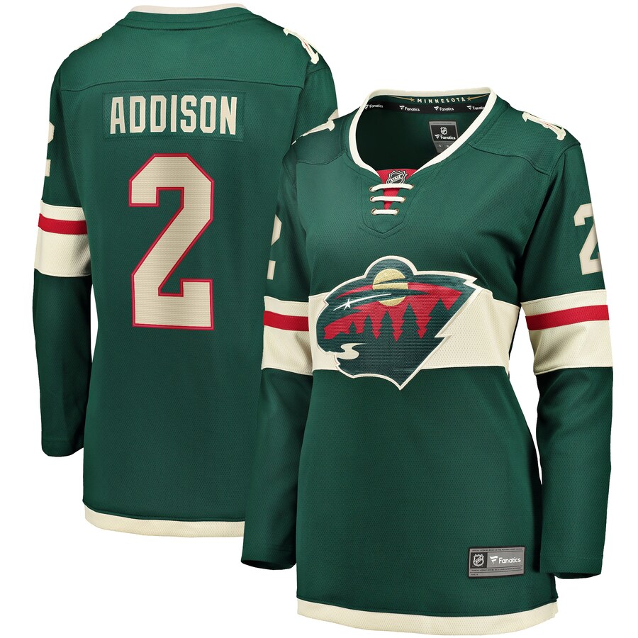 Women's Minnesota Wild Calen Addison Fanatics Branded Green Home Breakaway Player Jersey - Puhuasuan
