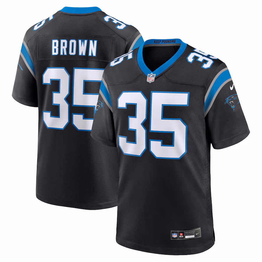 Men's Carolina Panthers Anthony Brown Nike Black Game Jersey - Puhuasuan