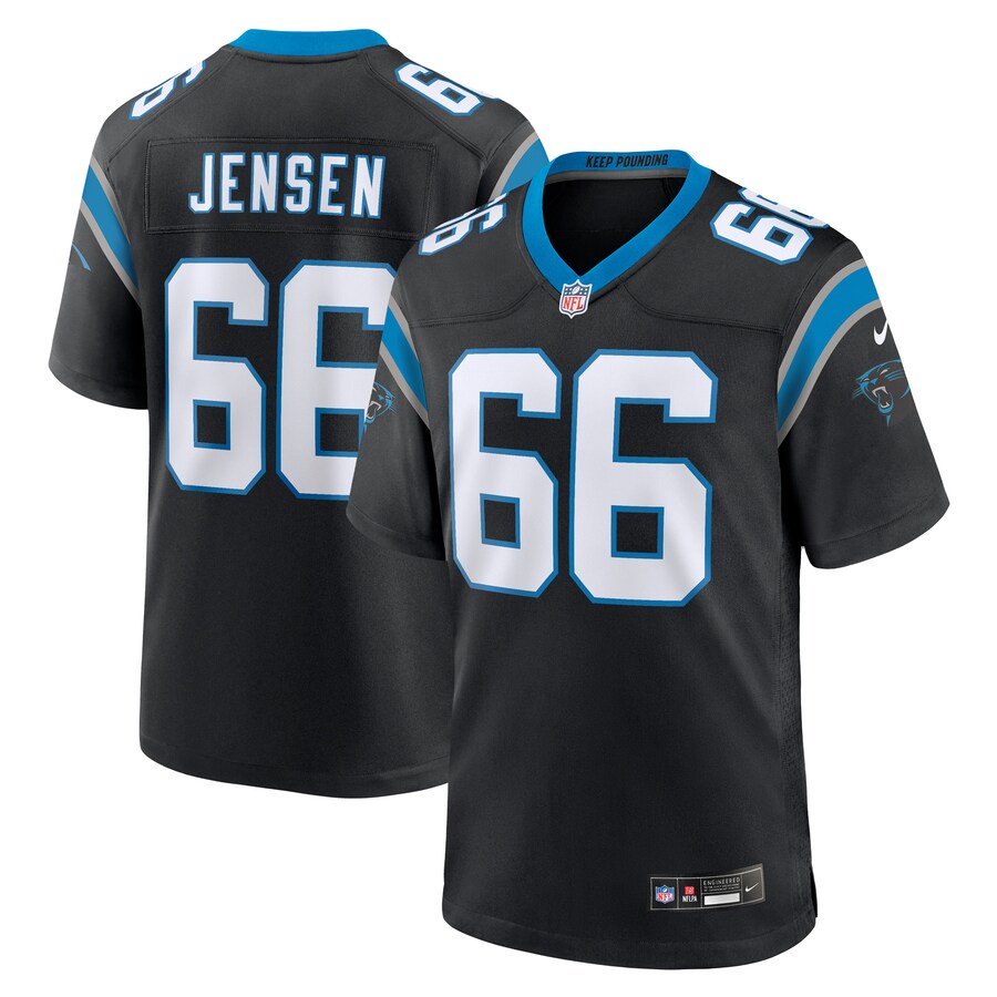 Men's Carolina Panthers Nash Jensen Nike  Black Team Game Jersey - Puhuasuan