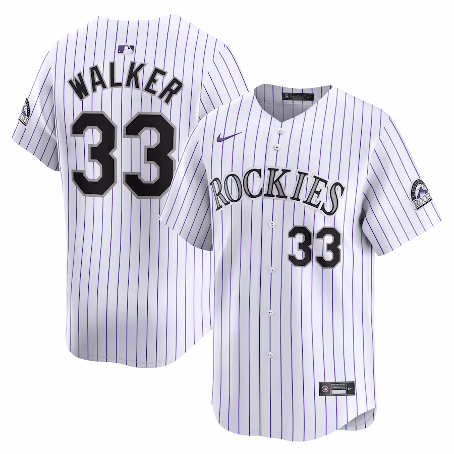 Men's Colorado Rockies Larry Walker Nike White Home Limited Player Jersey - Puhuasuan