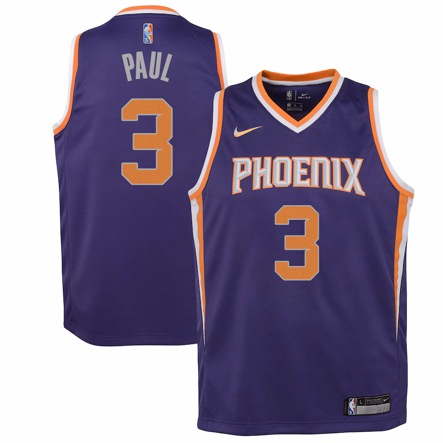 Youth Phoenix Suns Chris Paul Nike Purple 2021/22 Diamond Swingman Jersey - Icon Edition - Puhuasuan