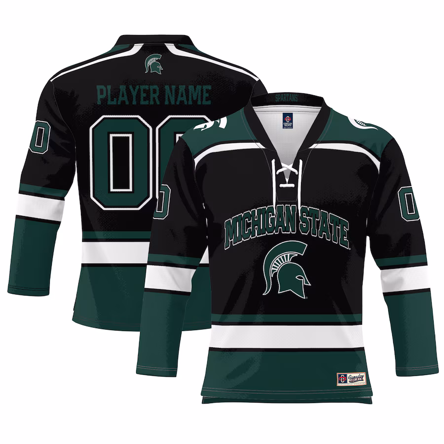 Michigan State Spartans GameDay Greats Men's Ice Hockey NIL Pick-A-Player Jersey - Black - Puhuasuan