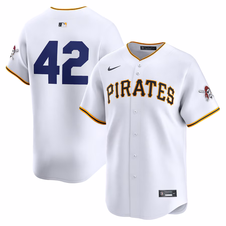 Men's Pittsburgh Pirates  Nike White 2024 Jackie Robinson Day Home Limited Jersey - Puhuasuan