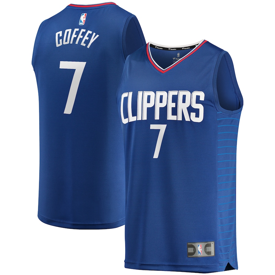 Men's LA Clippers Amir Coffey Fanatics Royal Fast Break Replica Jersey - Icon Edition - Puhuasuan