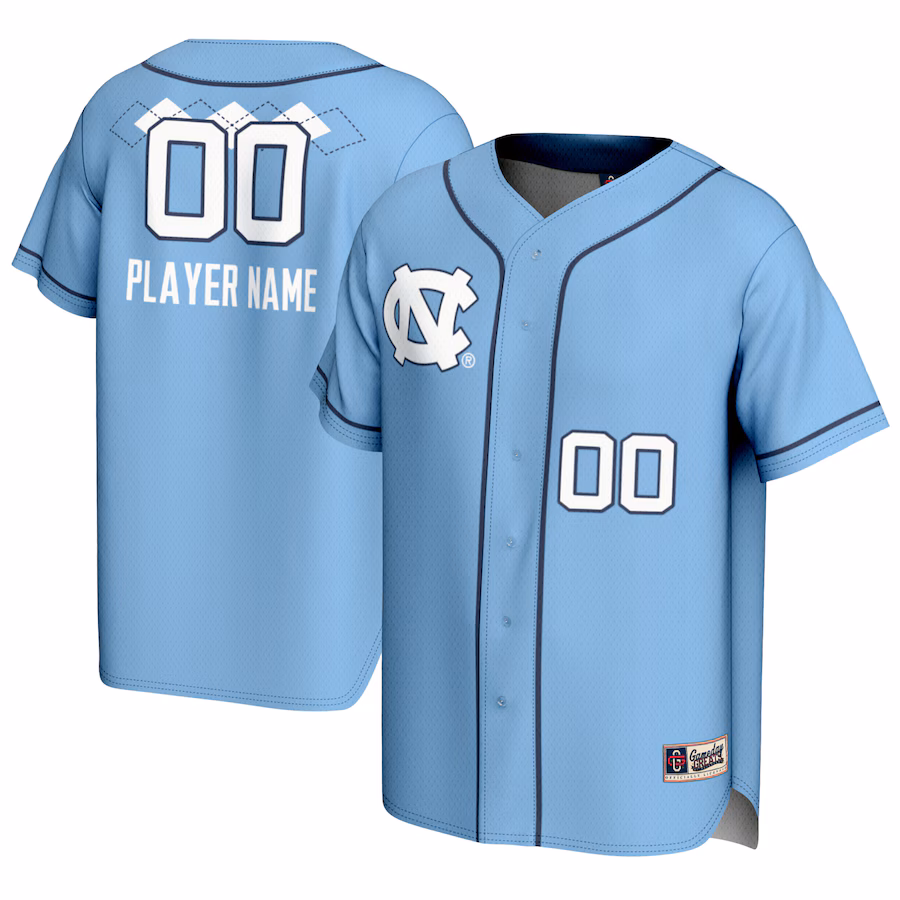 North Carolina Tar Heels GameDay Greats Youth NIL Pick-A-Player Lightweight Softball Jersey - Carolina Blue - Puhuasuan