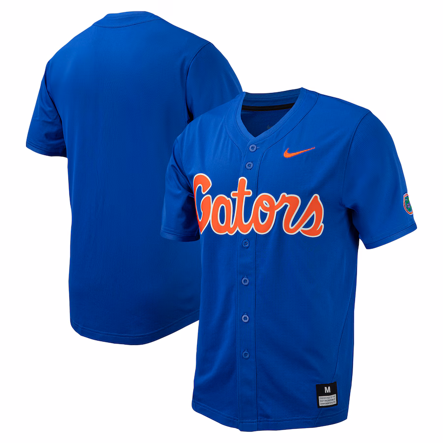 Florida Gators Nike Replica Full-Button Baseball Jersey - Royal - Puhuasuan