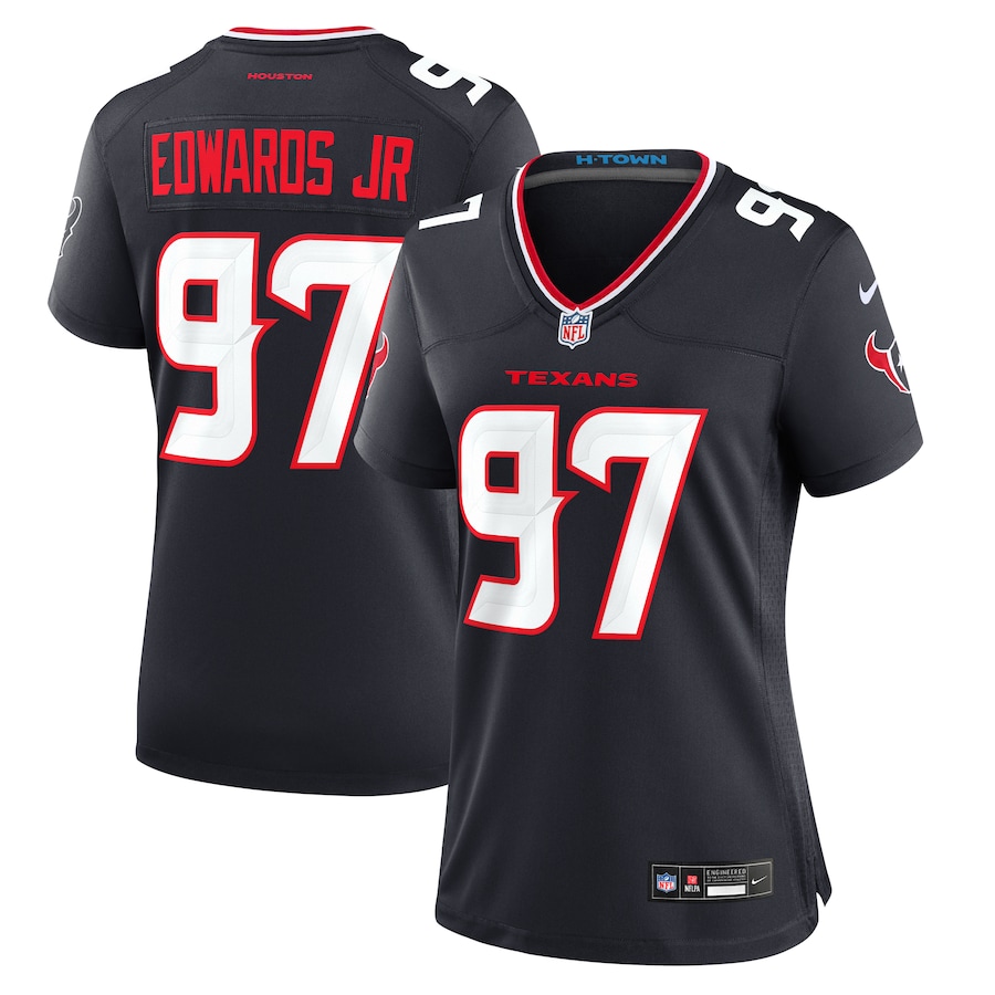 Women's Houston Texans Mario Edwards Jr. Nike Navy Team Game Jersey - Puhuasuan