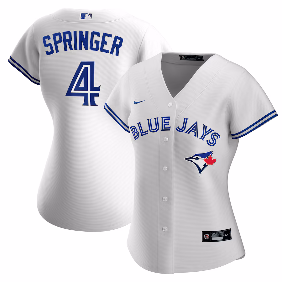 Women's Toronto Blue Jays George Springer Nike White Home Replica Jersey - Puhuasuan