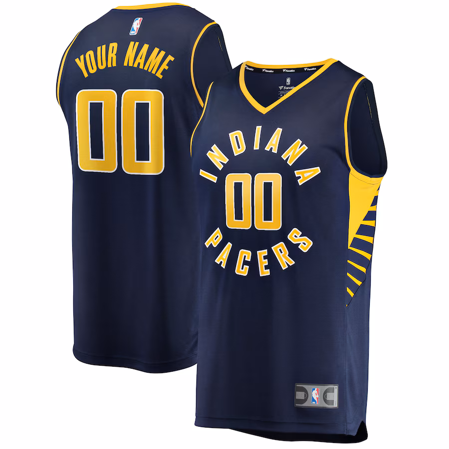 Men's Indiana Pacers Fanatics Navy Fast Break Custom Replica Jersey - Icon Edition - Puhuasuan
