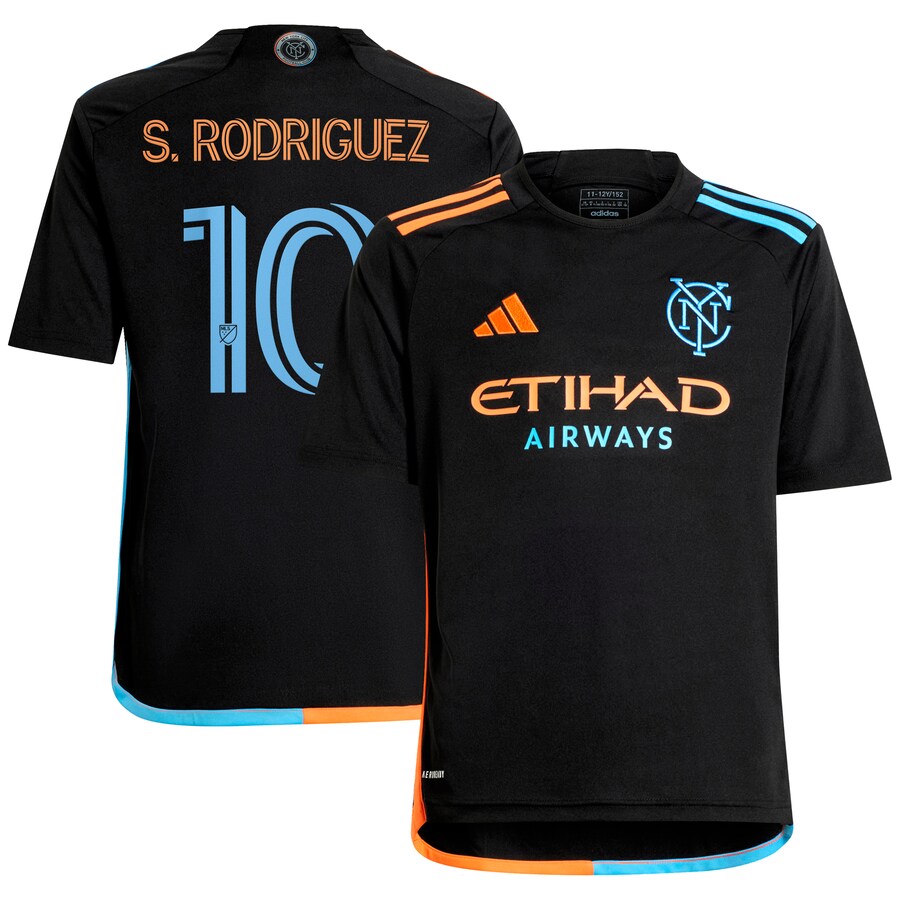 Youth New York City FC Santiago Rodríguez adidas Black 2024 24/7 Kit Replica Player Jersey - Puhuasuan