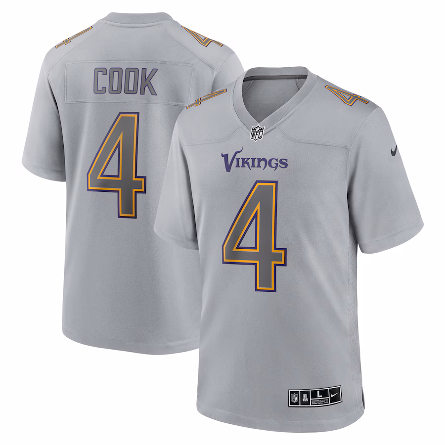 Men's Minnesota Vikings Dalvin Cook Nike Gray Atmosphere Fashion Game Jersey - Puhuasuan